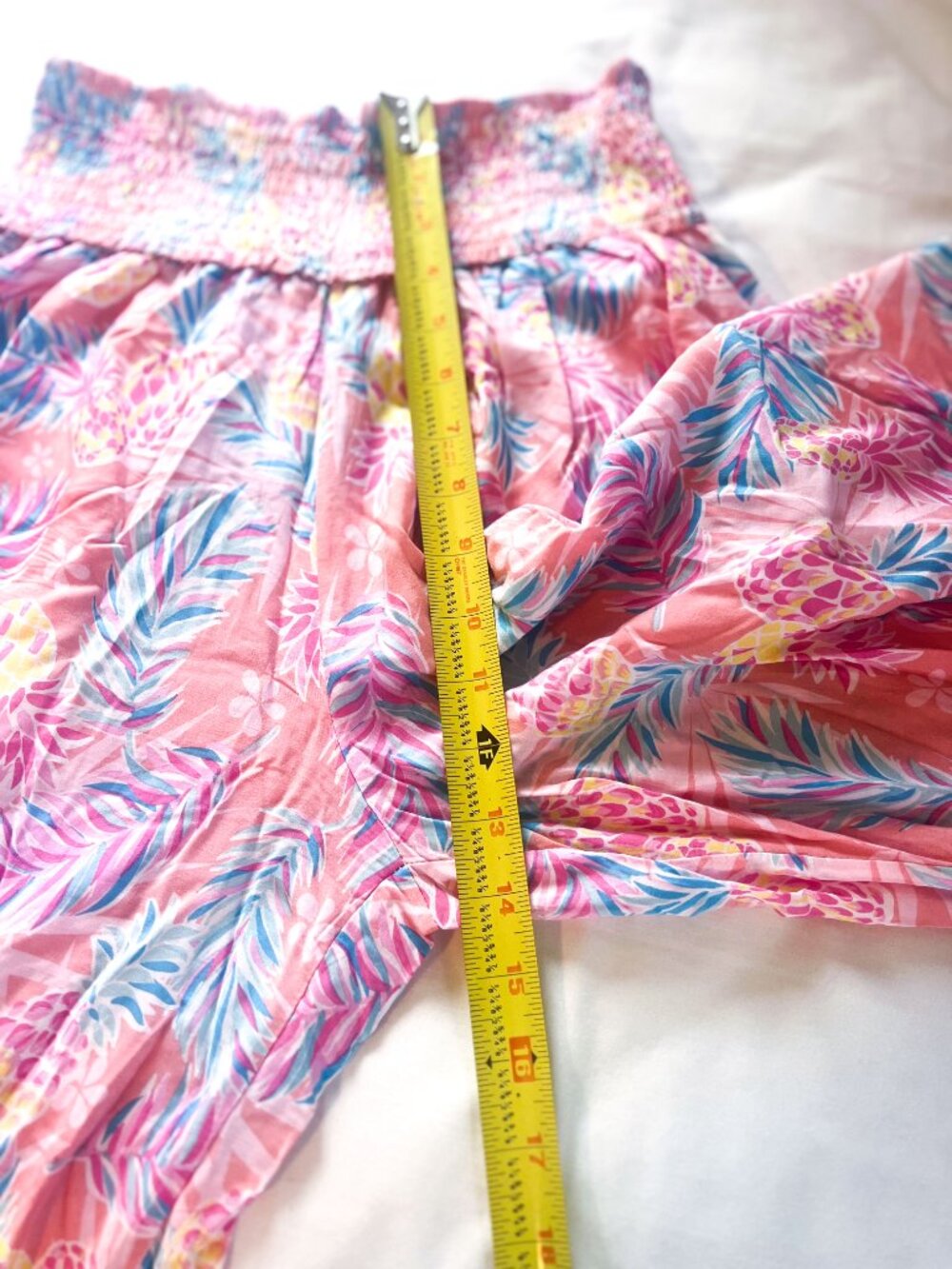 Simply Southern Wide Leg Smocked Palazzo Pants Pink Pineapple Print size OS - Picture 7 of 10